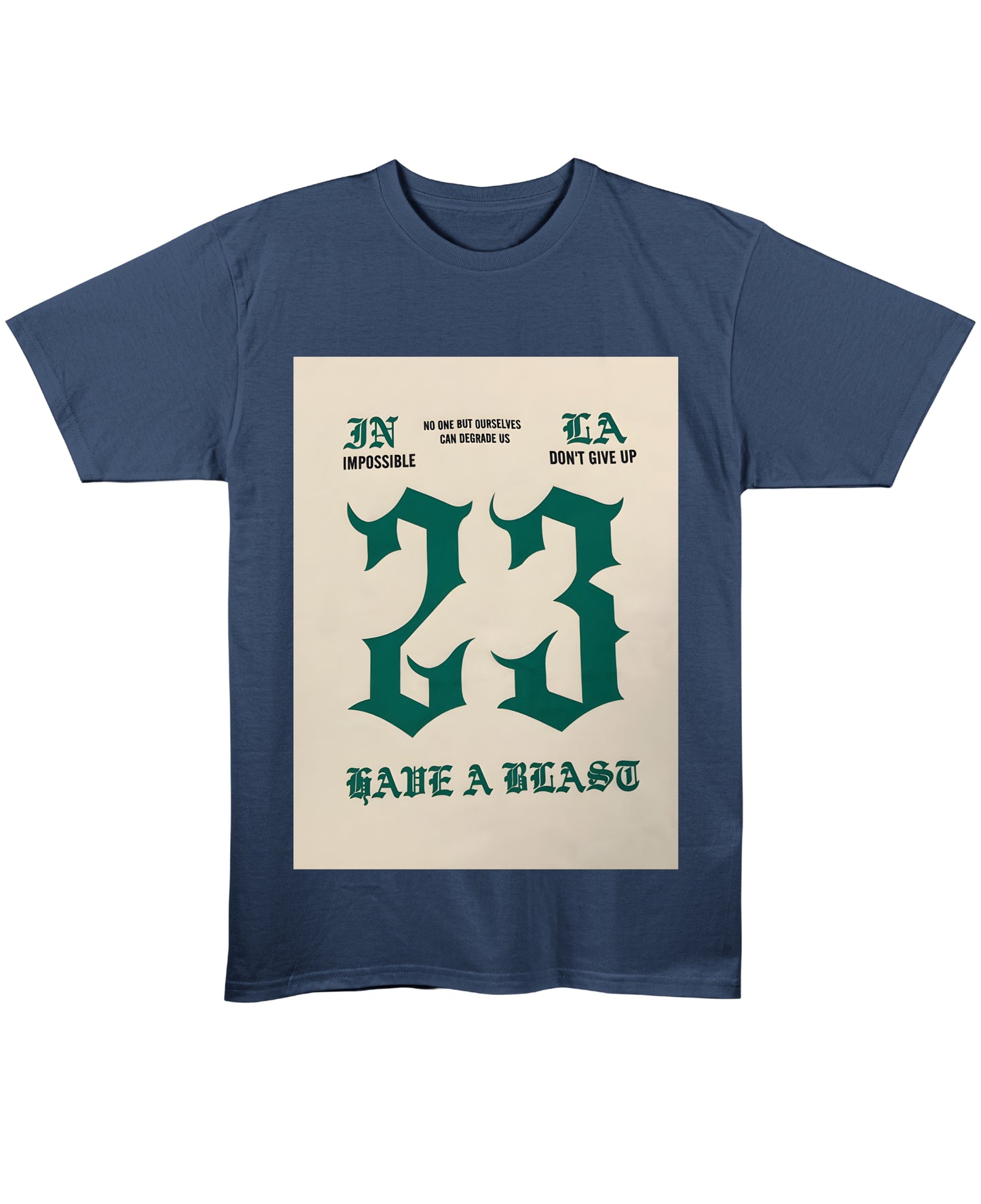 Navy Blue Regular Fit T-shirt Front Design