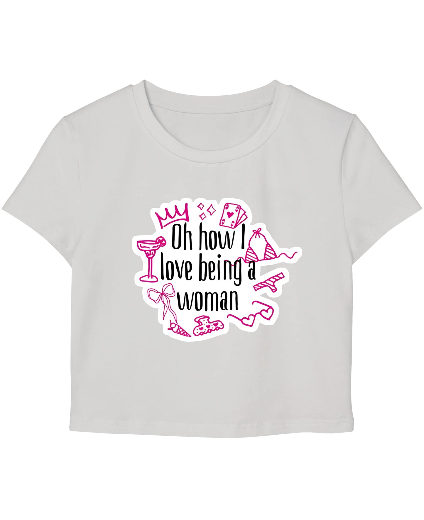White Baby Tee Front Design