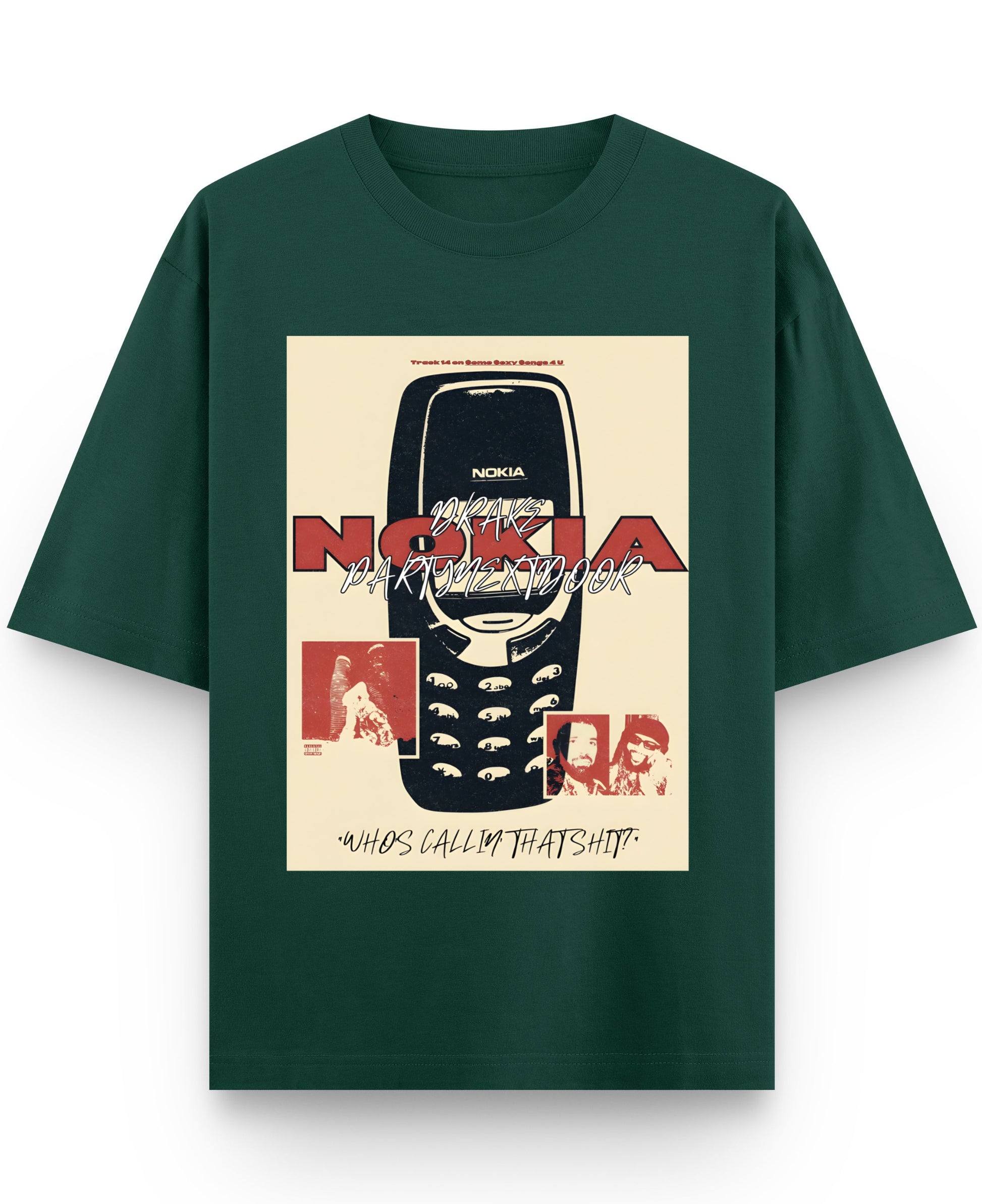 Bottle Green Oversized T-Shirt Front Design